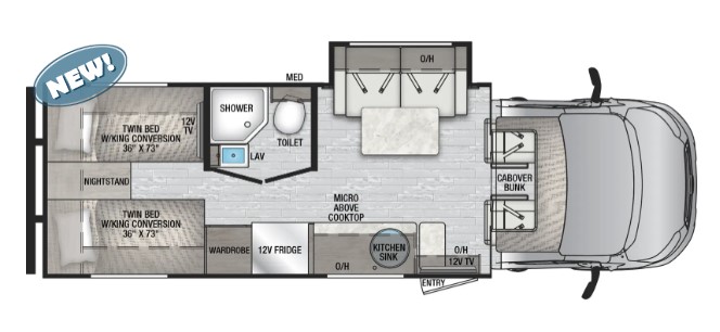 2024 EAST TO WEST RV ALITA 23TK*23, , floor-plans-day image number 0